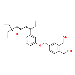 ChemSpider 2D Image | (4E,6Z)-7-(3-{[3,4-Bis(hydroxymethyl)benzyl]oxy}phenyl)-3-ethyl-4,6-nonadien-3-ol | C26H34O4