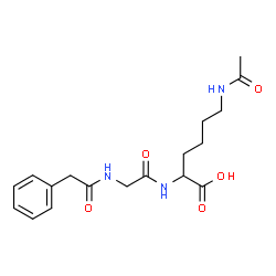 ChemSpider 2D Image | N-(Phenylacetyl)glycyl-N~6~-acetyl-L-lysine | C18H25N3O5