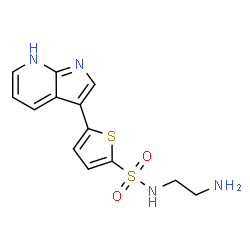ChemSpider 2D Image | N-(2-Aminoethyl)-5-(7H-pyrrolo[2,3-b]pyridin-3-yl)-2-thiophenesulfonamide | C13H14N4O2S2