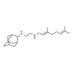 ChemSpider 2D Image | N-[(1R,2r,3S,5r,7r)-Adamantan-2-yl]-N'-[(2E)-3,7-dimethyl-2,6-octadien-1-yl]-1,2-ethanediamine | C22H38N2