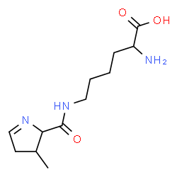ChemSpider 2D Image | N~6~-{[(2S,3S)-3-Methyl-3,4-dihydro-2H-pyrrol-2-yl]carbonyl}-L-lysine | C12H21N3O3