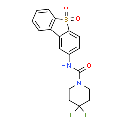 ChemSpider 2D Image | N-(5,5-Dioxodibenzothiophen-2-Yl)-4,4-Difluoro-Piperidine-1-Carboxamide | C18H16F2N2O3S
