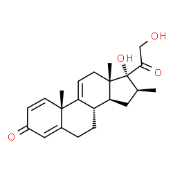 ChemSpider 2D Image | 17,21-dihydroxy-16?-methylpregna-1,4,9(11)-triene-3,20-dione | C22H28O4