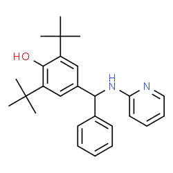 ChemSpider 2D Image | 2,6-Bis(2-methyl-2-propanyl)-4-[phenyl(2-pyridinylamino)methyl]phenol | C26H32N2O