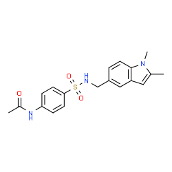 ChemSpider 2D Image | N-[4-[(1,2-dimethyl-5-indolyl)methylsulfamoyl]phenyl]acetamide | C19H21N3O3S