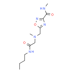 ChemSpider 2D Image | 5-({[2-(Butylamino)-2-oxoethyl](methyl)amino}methyl)-N-methyl-1,2,4-oxadiazole-3-carboxamide | C12H21N5O3