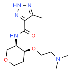 ChemSpider 2D Image | 1,5-Anhydro-2,4-dideoxy-3-O-[2-(dimethylamino)ethyl]-4-{[(5-methyl-2H-1,2,3-triazol-4-yl)carbonyl]amino}-D-erythro-pentitol | C13H23N5O3