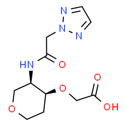 ChemSpider 2D Image | 1,5-Anhydro-3-O-(carboxymethyl)-2,4-dideoxy-4-[(2H-1,2,3-triazol-2-ylacetyl)amino]-D-erythro-pentitol | C11H16N4O5
