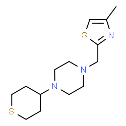 ChemSpider 2D Image | 1-[(4-Methyl-1,3-thiazol-2-yl)methyl]-4-(tetrahydro-2H-thiopyran-4-yl)piperazine | C14H23N3S2