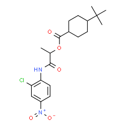ChemSpider 2D Image | 1-[(2-Chloro-4-nitrophenyl)amino]-1-oxo-2-propanyl 4-(2-methyl-2-propanyl)cyclohexanecarboxylate | C20H27ClN2O5