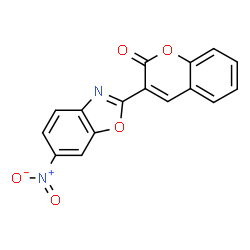 ChemSpider 2D Image | 3-(6-Nitro-1,3-benzoxazol-2-yl)-2H-chromen-2-one | C16H8N2O5