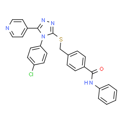 ChemSpider 2D Image | 4-({[4-(4-Chlorophenyl)-5-(4-pyridinyl)-4H-1,2,4-triazol-3-yl]sulfanyl}methyl)-N-phenylbenzamide | C27H20ClN5OS