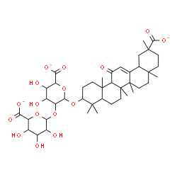 ChemSpider 2D Image | 3-[(2-O-Hexopyranuronosylhexopyranuronosyl)oxy]-11-oxoolean-12-en-29-oate | C42H59O16
