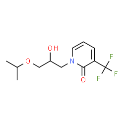 ChemSpider 2D Image | 1-(2-Hydroxy-3-isopropoxypropyl)-3-(trifluoromethyl)-2(1H)-pyridinone | C12H16F3NO3