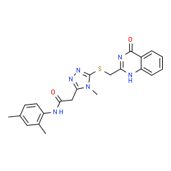ChemSpider 2D Image | 4H-1,2,4-triazole-3-acetamide, 5-[[(3,4-dihydro-4-oxo-2-quinazolinyl)methyl]thio]-N-(2,4-dimethylphenyl)-4-methyl- | C22H22N6O2S