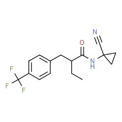 ChemSpider 2D Image | N-(1-Cyanocyclopropyl)-2-[4-(trifluoromethyl)benzyl]butanamide | C16H17F3N2O