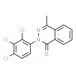 ChemSpider 2D Image | 4-Methyl-2-(2,3,4-trichlorophenyl)-1(2H)-phthalazinone | C15H9Cl3N2O
