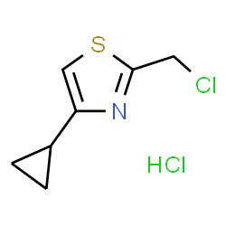 ChemSpider 2D Image | 2-(Chloromethyl)-4-cyclopropyl-1,3-thiazole hydrochloride (1:1) | C7H9Cl2NS