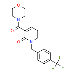 ChemSpider 2D Image | 3-(4-Morpholinylcarbonyl)-1-[4-(trifluoromethyl)benzyl]-2(1H)-pyridinone | C18H17F3N2O3
