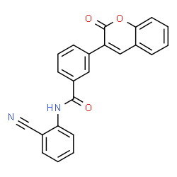 ChemSpider 2D Image | N-(2-Cyanophenyl)-3-(2-oxo-2H-chromen-3-yl)benzamide | C23H14N2O3