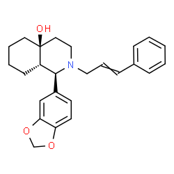 ChemSpider 2D Image | (1R,4aS,8aS)-1-(1,3-Benzodioxol-5-yl)-2-cinnamyloctahydro-4a(2H)-isoquinolinol | C25H29NO3
