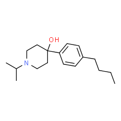 ChemSpider 2D Image | 4-(4-Butylphenyl)-1-isopropyl-4-piperidinol | C18H29NO
