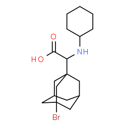 ChemSpider 2D Image | (3-Bromoadamantan-1-yl)(cyclohexylamino)acetic acid | C18H28BrNO2