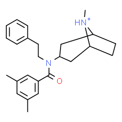 ChemSpider 2D Image | 3-[(3,5-Dimethylbenzoyl)(2-phenylethyl)amino]-8-methyl-8-azoniabicyclo[3.2.1]octane | C25H33N2O