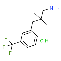 ChemSpider 2D Image | 2,2-Dimethyl-3-[3-(trifluoromethyl)phenyl]-1-propanamine hydrochloride (1:1) | C12H17ClF3N