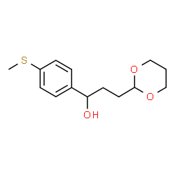 ChemSpider 2D Image | 3-(1,3-Dioxan-2-yl)-1-[4-(methylsulfanyl)phenyl]-1-propanol | C14H20O3S