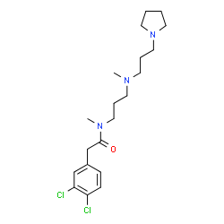 ChemSpider 2D Image | 2-(3,4-Dichlorophenyl)-N-methyl-N-(3-{methyl[3-(1-pyrrolidinyl)propyl]amino}propyl)acetamide | C20H31Cl2N3O