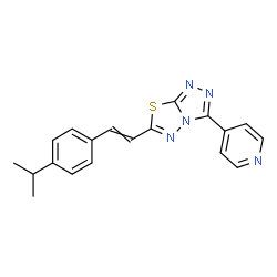 ChemSpider 2D Image | 6-[2-(4-isopropylphenyl)vinyl]-3-(4-pyridinyl)[1,2,4]triazolo[3,4-b][1,3,4]thiadiazole | C19H17N5S