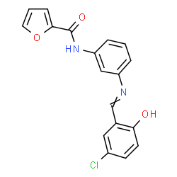ChemSpider 2D Image | N-{3-[(5-Chloro-2-hydroxybenzylidene)amino]phenyl}-2-furamide | C18H13ClN2O3