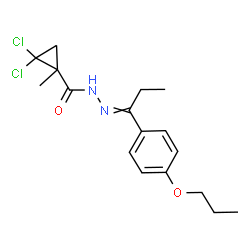 ChemSpider 2D Image | 2,2-dichloro-1-methyl-N'-[1-(4-propoxyphenyl)propylidene]cyclopropanecarbohydrazide | C17H22Cl2N2O2