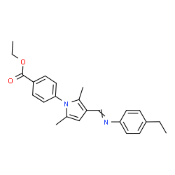 ChemSpider 2D Image | ethyl 4-(3-{[(4-ethylphenyl)imino]methyl}-2,5-dimethyl-1H-pyrrol-1-yl)benzoate | C24H26N2O2