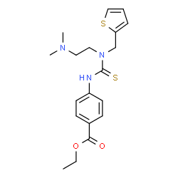 ChemSpider 2D Image | Ethyl 4-({[2-(dimethylamino)ethyl](2-thienylmethyl)carbamothioyl}amino)benzoate | C19H25N3O2S2