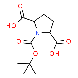 ChemSpider 2D Image | 1-[(tert-butoxy)carbonyl]pyrrolidine-2,5-dicarboxylic acid | C11H17NO6