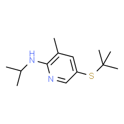 ChemSpider 2D Image | N-Isopropyl-3-methyl-5-[(2-methyl-2-propanyl)sulfanyl]-2-pyridinamine | C13H22N2S