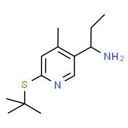 ChemSpider 2D Image | 1-{4-Methyl-6-[(2-methyl-2-propanyl)sulfanyl]-3-pyridinyl}-1-propanamine | C13H22N2S