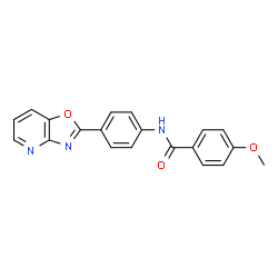 ChemSpider 2D Image | 4-Methoxy-N-[4-([1,3]oxazolo[4,5-b]pyridin-2-yl)phenyl]benzamide | C20H15N3O3