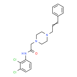 ChemSpider 2D Image | 2-(4-Cinnamyl-1-piperazinyl)-N-(2,3-dichlorophenyl)acetamide | C21H23Cl2N3O