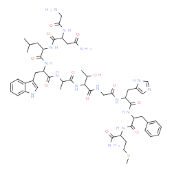 ChemSpider 2D Image | Gly-asn-leu-trp-ala-thr-gly-his-phe-met-NH2 | C52H73N15O12S