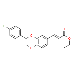 ChemSpider 2D Image | Ethyl (2E)-3-{3-[(4-fluorobenzyl)oxy]-4-methoxyphenyl}acrylate | C19H19FO4