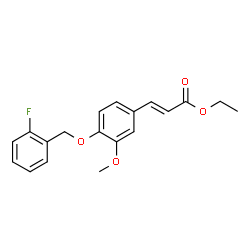 ChemSpider 2D Image | Ethyl (2E)-3-{4-[(2-fluorobenzyl)oxy]-3-methoxyphenyl}acrylate | C19H19FO4