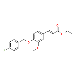 ChemSpider 2D Image | Ethyl (2E)-3-{4-[(4-fluorobenzyl)oxy]-3-methoxyphenyl}acrylate | C19H19FO4