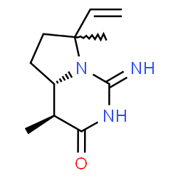 ChemSpider 2D Image | (4S,4aS)-1-Imino-4,7-dimethyl-7-vinylhexahydropyrrolo[1,2-c]pyrimidin-3(4H)-one | C11H17N3O