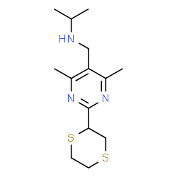 ChemSpider 2D Image | N-{[2-(1,4-Dithian-2-yl)-4,6-dimethyl-5-pyrimidinyl]methyl}-2-propanamine | C14H23N3S2