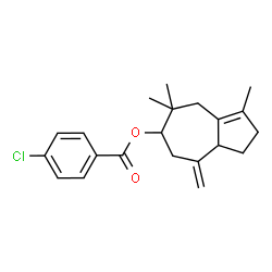 ChemSpider 2D Image | 3,5,5-Trimethyl-8-methylene-1,2,4,5,6,7,8,8a-octahydro-6-azulenyl 4-chlorobenzoate | C21H25ClO2