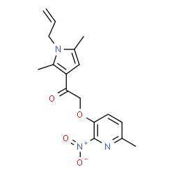 ChemSpider 2D Image | 1-(1-Allyl-2,5-dimethyl-1H-pyrrol-3-yl)-2-[(6-methyl-2-nitro-3-pyridinyl)oxy]ethanone | C17H19N3O4