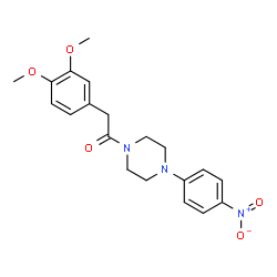 ChemSpider 2D Image | 2-(3,4-Dimethoxyphenyl)-1-[4-(4-nitrophenyl)-1-piperazinyl]ethanone | C20H23N3O5